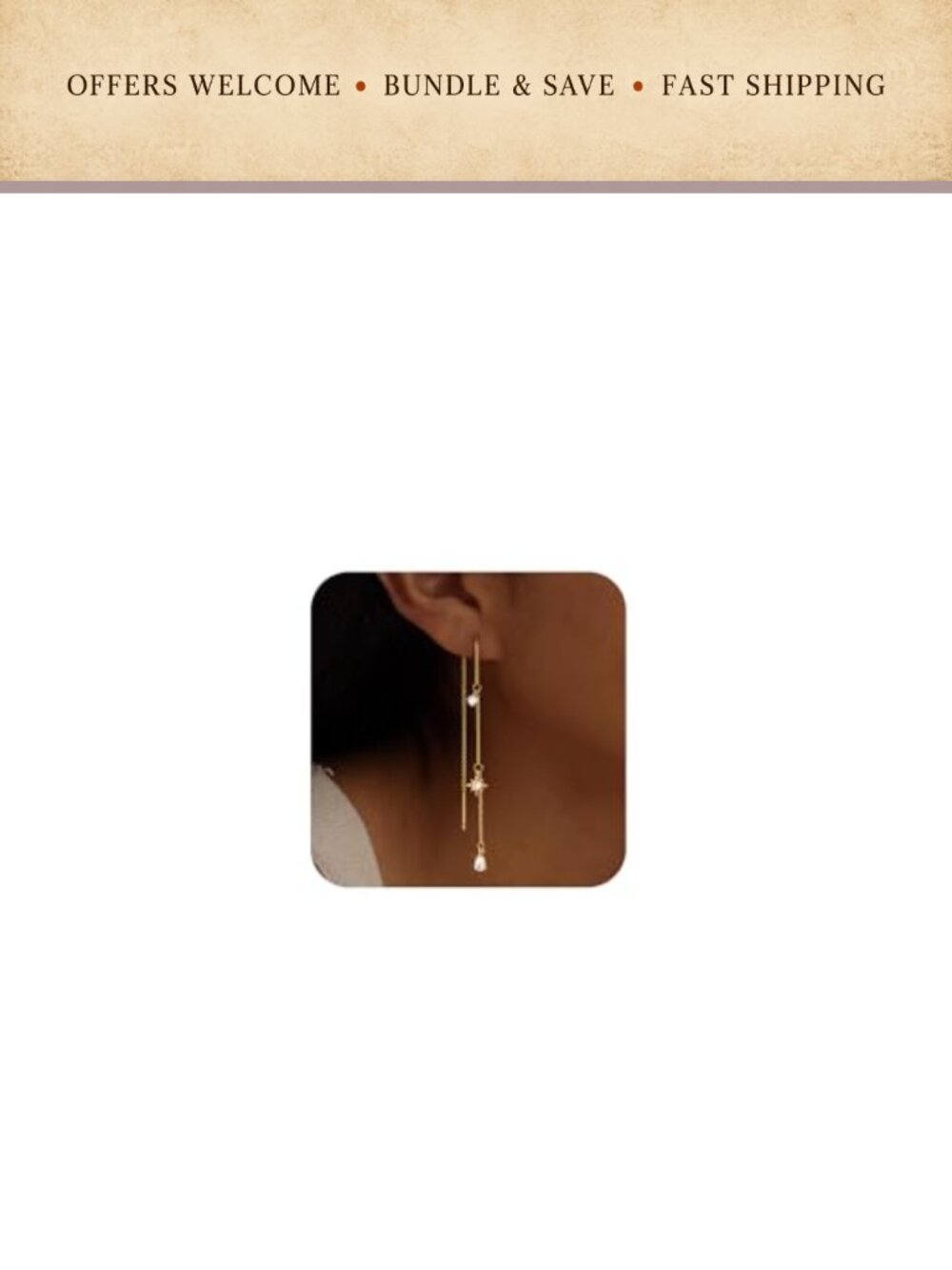 Dainty 14K Gold Plated Threader Earrings Hypoallergenic Dangle Stackable